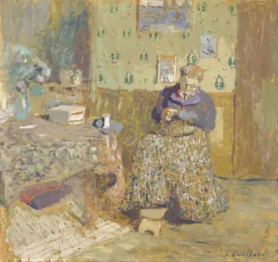 Madame Vuillard beim Nähen von Édouard Vuillard