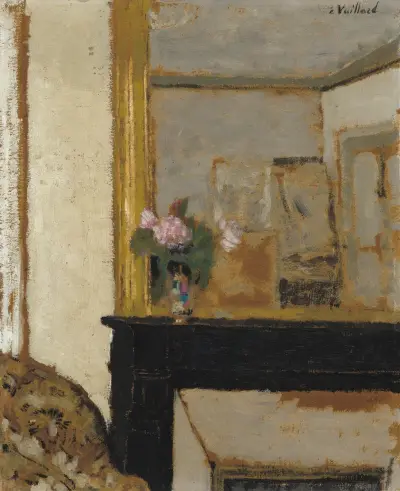 Vase of Flowers on a Mantelpiece av Édouard Vuillard