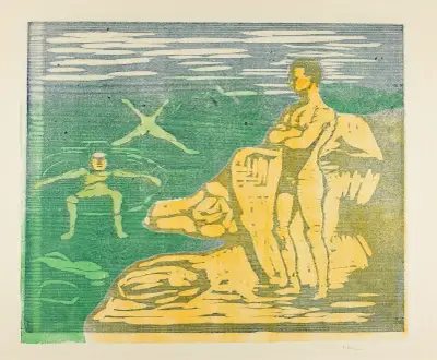 Boys Bathing, 1899 av Edvard Munch