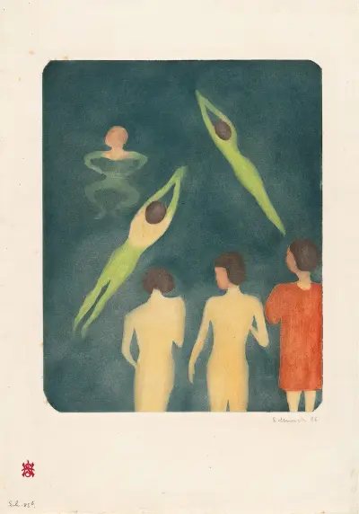 Boys Bathing, 1896 av Edvard Munch