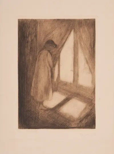 Das Mädchen am Fenster av Edvard Munch