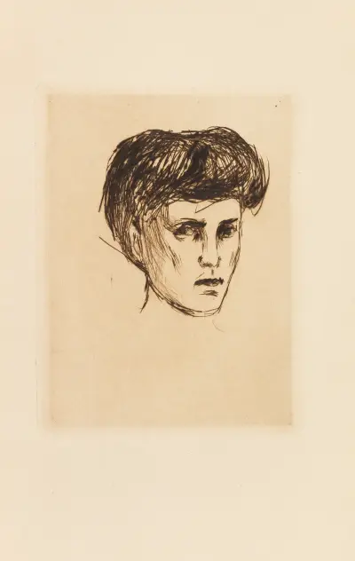 Frauenkopf av Edvard Munch