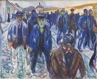 Hjemvendende arbejdere av Edvard Munch
