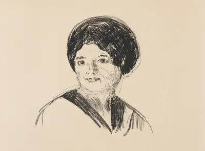 Junge Frau (Ung kvinne) av Edvard Munch