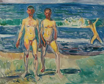 Männer am Meer av Edvard Munch