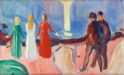 Meeting on the Beach av Edvard Munch