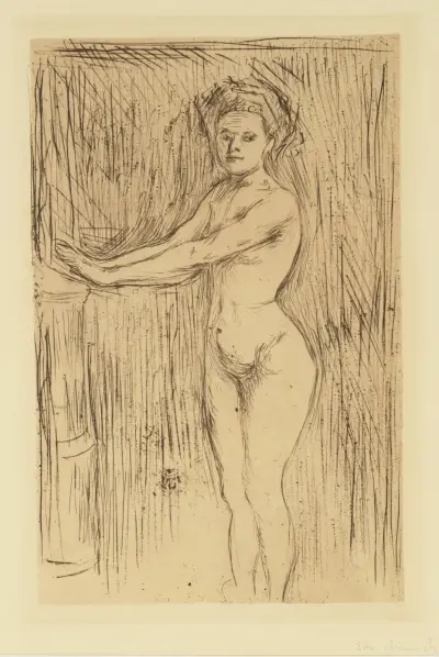 Nude Woman (Model Warming her Hands) av Edvard Munch