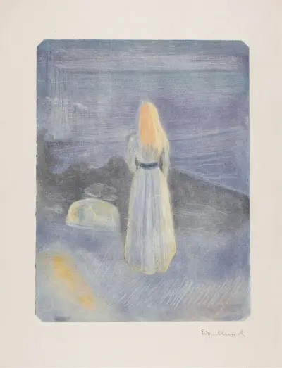 Young Woman on the Beach av Edvard Munch