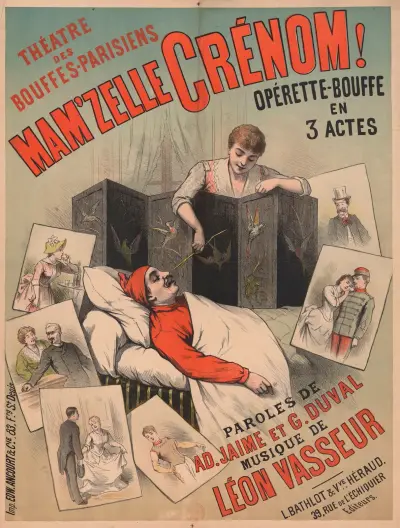 Théatre des Bouffes-Parisiens. Mam’zelle Crénom ! Opérette-bouffe en 3 actes av Edward Ancourt