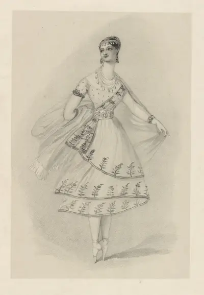 Marie Taglioni in Le dieu et la bayadère av Alfred Edward Chalon