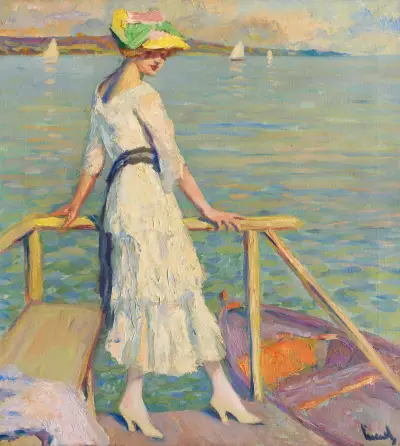 Abend am See av Edward Cucuel