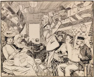 Eisenbahnabteil av Edward Cucuel