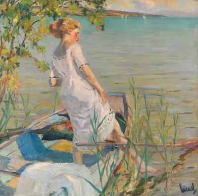 Summer morning on Lake Starnberg av Edward Cucuel