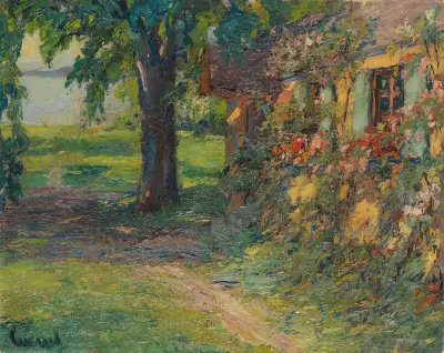 The artist’s house on Lake Starnberg av Edward Cucuel