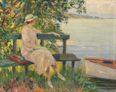 The green bench av Edward Cucuel