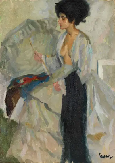 Woman in the studio av Edward Cucuel