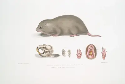 Chinese Bamboo Rat, Rhizomys Sinensis av John Edward Gray