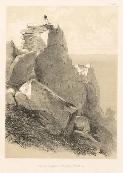 Ancient Walls, Monte Circello av Edward Lear