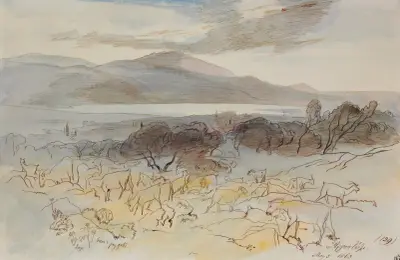 Argostoli och Svarta berget, Kefalonia av Edward Lear