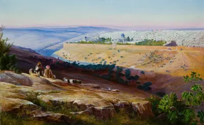 Jerusalem vom Ölberg von Edward Lear
