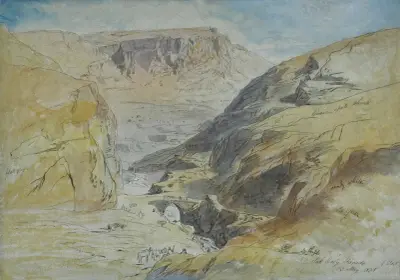 Die Schlucht bei Suk Wady Barada, Libanon, 1858 – Nr. 2 von Edward Lear