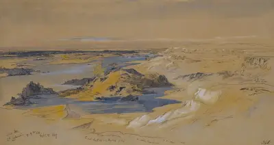 Nilen vid Abou Seir, den andra katarakten, Egypten av Edward Lear