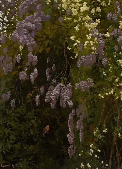 Wisterias in bloom av Edward Okuń