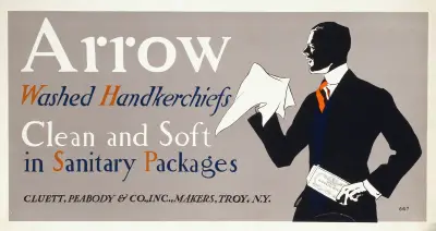 Arrow washed handkerchiefs, clean and soft in sanitary packages av Edward Penfield