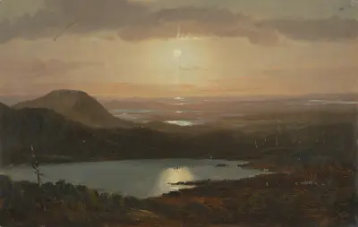 Eagle Lake sedd från Cadillac Mountain, Mount Desert Island, Maine av Frederic Edwin Church