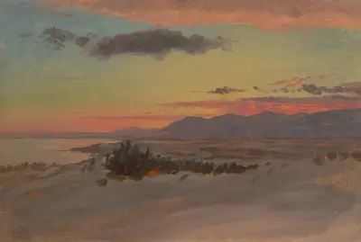 Hudson Valley i vinter, vy mot sydväst från Olana av Frederic Edwin Church