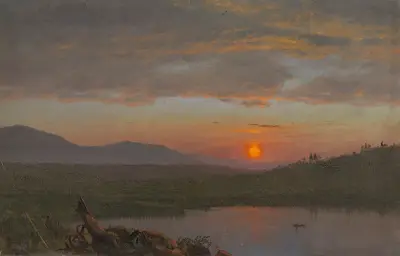 Hudson Valley, New York i solnedgång av Frederic Edwin Church