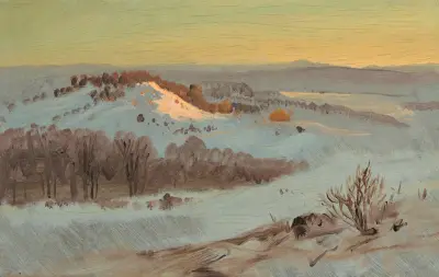Hudson Valley, New York i vinter av Frederic Edwin Church