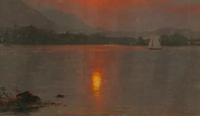 Lake Millinocket, solnedgång av Frederic Edwin Church