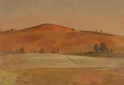 Landskap med låg kulle och fält av Frederic Edwin Church
