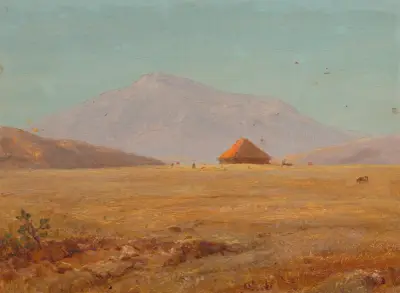 Mountain plateau with hut av Frederic Edwin Church