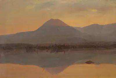 Mt. Katahdin från Lake Katahdin av Frederic Edwin Church