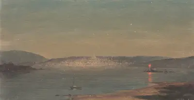 Nattvy över en hamn av Frederic Edwin Church
