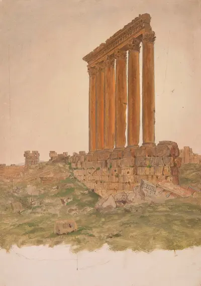 Ruins of the Temple of Zeus, Baalbek av Frederic Edwin Church
