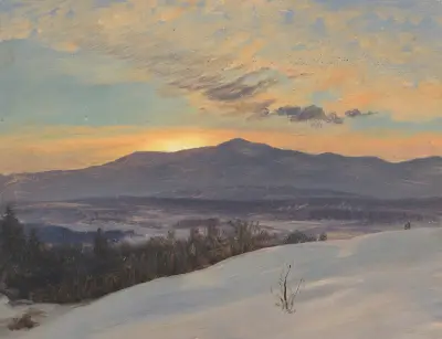 Sonnenuntergang über dem Hudson Valley, Winter von Frederic Edwin Church