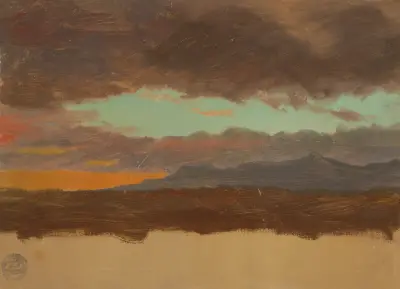 Solnedgång över Hudson Valley av Frederic Edwin Church