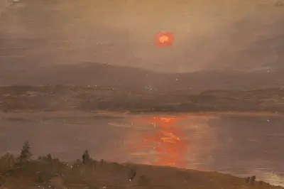 Blick über den Hudson bei Sonnenuntergang von Frederic Edwin Church