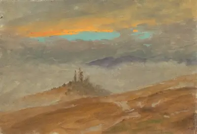 Vinterlandskap, utsikt mot Zuarry Hill, skymning av Frederic Edwin Church