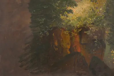 Skogslandskap med klippor av Frederic Edwin Church