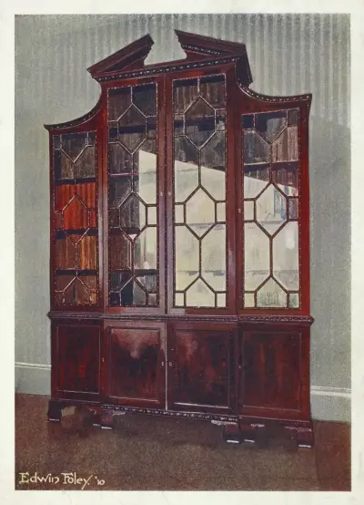 Carved Chippendale library bookcase av Edwin Foley