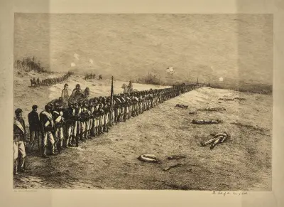 A halt in the line of battle. av Edwin Forbes