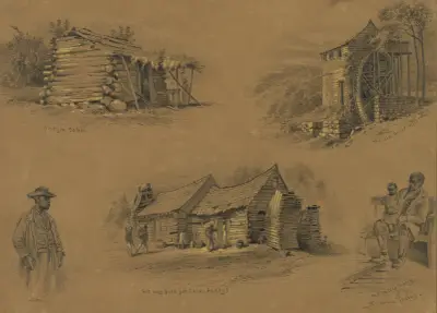 Černošská chatrč. Starý mlýn, Edwin Forbes
