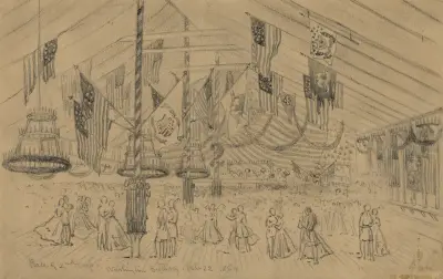 Ball of 2nd Corps–Washington’s birthday av Edwin Forbes