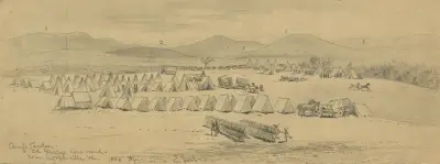 Camp Pardee–Col. Gearys command–near Upperville, Va. av Edwin Forbes