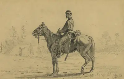 Kavalleriposten wartet auf Befehle von Edwin Forbes