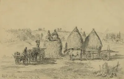Culpepper, Va. – Weizenstapeln von Edwin Forbes